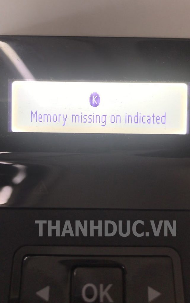 lỗi memory missing on indicated